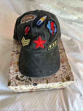 Big Buddha Black Baseball Cap with Colorful Embroidered Patches